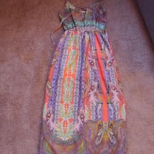 Paisley/ mixed print long summer dress